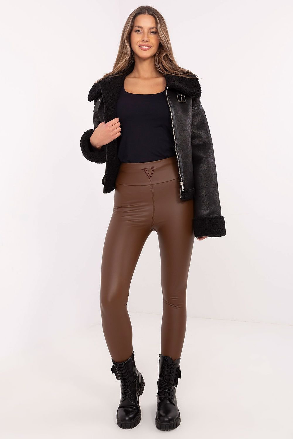 Faux Leather Long Leggings